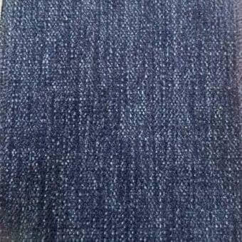 Dark blue textured rug with dense weave and vertical ribbing, heathered navy tone, nubby surface suggesting wool or blend material.